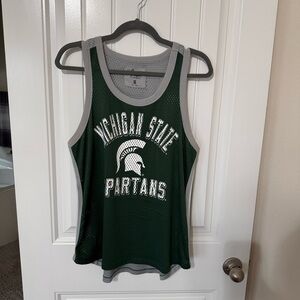 Michigan State Spartans Green Mesh Tank Top